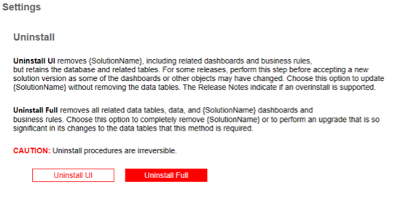 uninstall dashboard